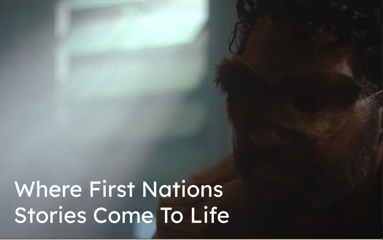 Screenshot from film Marlu Man, with the text 'Where First Nations Stories Come To Life'